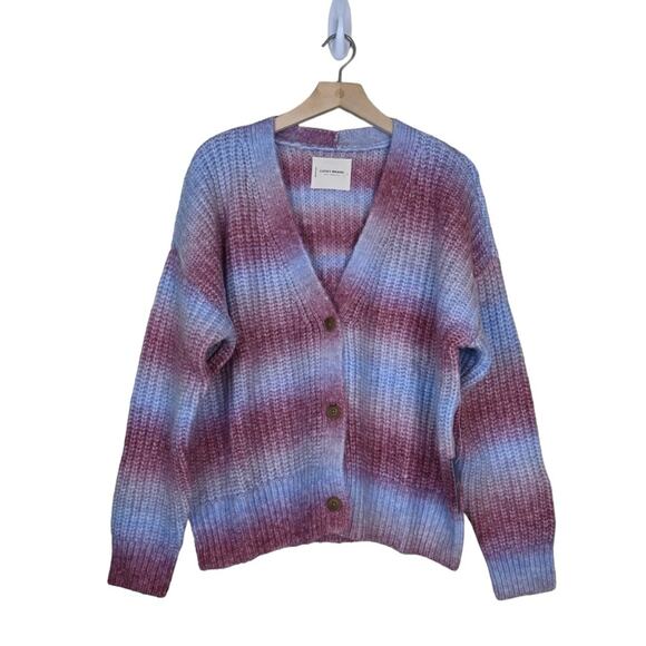 Lucky Brand Womens L Ombré Cardigan in Blue Pink Combo NEW - Picture 2 of 11